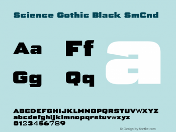 Science Gothic Black SmCnd Version 1.007图片样张