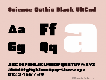 Science Gothic Black UltCnd Version 1.007图片样张