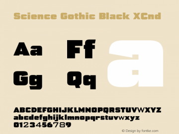 Science Gothic Black XCnd Version 1.007图片样张