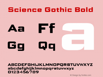 Science Gothic Bold Version 1.007图片样张