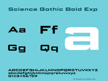 Science Gothic Bold Exp Version 1.007图片样张