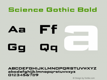 Science Gothic Bold SmExp Version 1.007图片样张