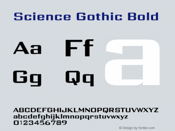 Science Gothic Bold SmCntr Version 1.007图片样张