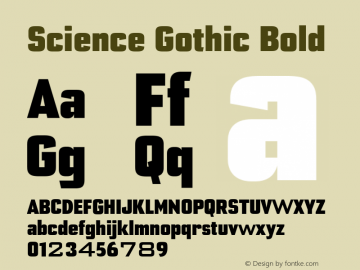 Science Gothic Bold UltCnd Version 1.007图片样张