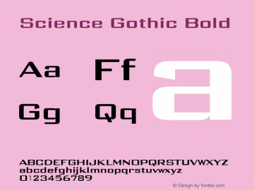 Science Gothic Bd SmEx SmCntr Version 1.007图片样张