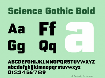 Science Gothic Bold XCnd Version 1.007图片样张