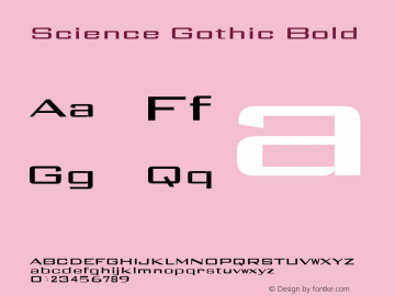 Science Gothic Bold XExp SmCntr Version 1.007图片样张