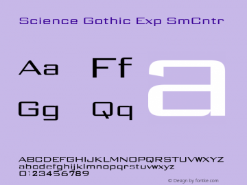 Science Gothic Exp SmCntr Version 1.007图片样张