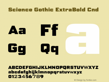 Science Gothic ExtraBold Cnd Version 1.007图片样张