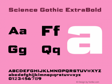 Science Gothic ExtraBold Version 1.007图片样张