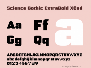 Science Gothic ExtraBold XCnd Version 1.007图片样张