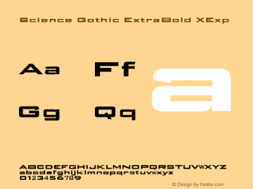 Science Gothic ExtraBold XExp Version 1.007图片样张