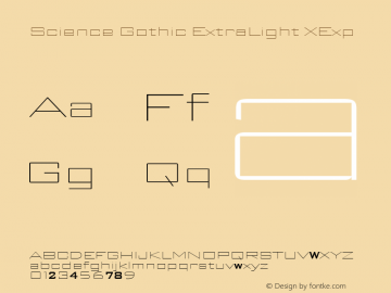 Science Gothic ExtraLight XExp Version 1.007图片样张