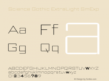 Science Gothic ExtraLight SmExp Version 1.007图片样张