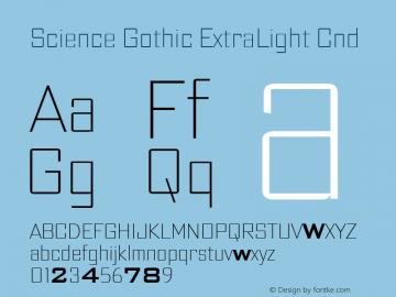 Science Gothic ExtraLight Cnd Version 1.007图片样张