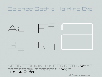 Science Gothic Hairline Exp Version 1.007图片样张