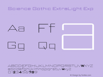 Science Gothic ExtraLight Exp Version 1.007图片样张