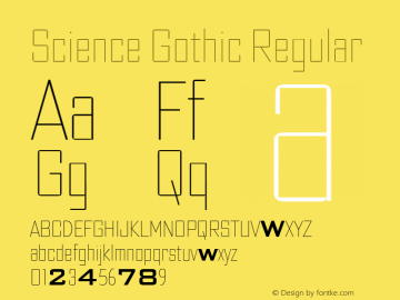 Science Gothic Hairline XCnd Version 1.007图片样张