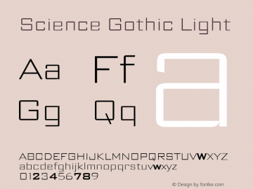 Science Gothic Light Version 1.007图片样张