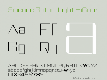 Science Gothic Light HiCntr Version 1.007图片样张