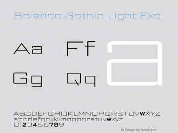 Science Gothic Light Exp Version 1.007图片样张