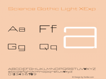 Science Gothic Light XExp Version 1.007图片样张