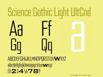 Science Gothic Light UltCnd Version 1.007图片样张