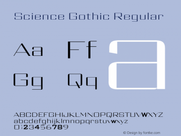 Science Gothic Reg SmExp HiCntr Version 1.007图片样张