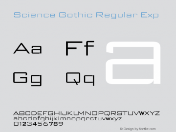 Science Gothic Regular Exp Version 1.007图片样张