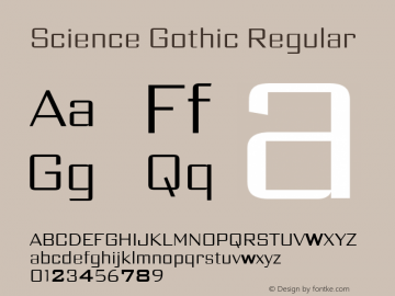 Science Gothic Reg SmCnd SmCntr Version 1.007图片样张