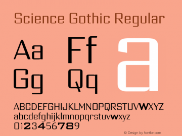 Science Gothic Reg Cnd SmCntr Version 1.007图片样张