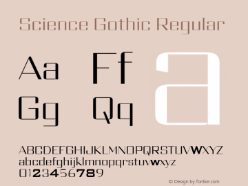 Science Gothic Reg SmCnd HiCntr Version 1.007图片样张