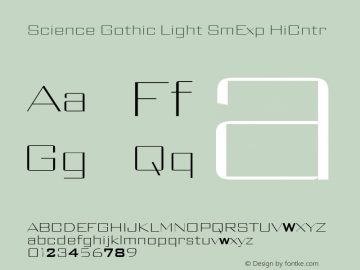 Science Gothic Lt SmEx HiCntr Version 1.007图片样张