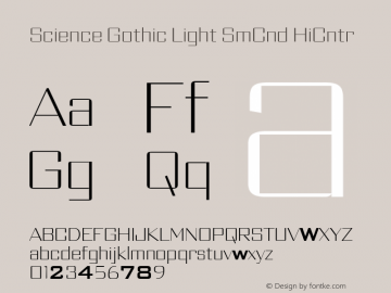 Science Gothic Lt SmCnd HiCntr Version 1.007图片样张