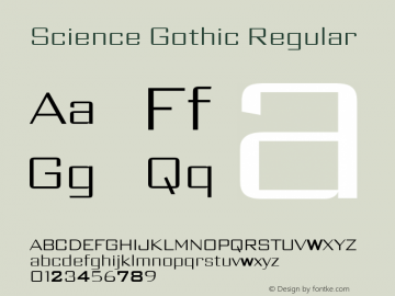 Science Gothic Regular SmCntr Version 1.007图片样张