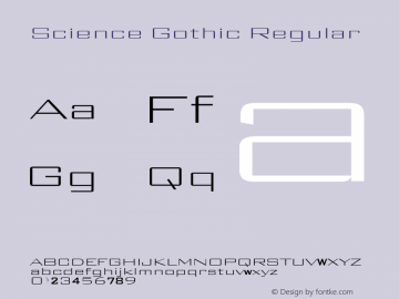 Science Gothic Reg XExp SmCntr Version 1.007图片样张