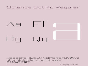 Science Gothic Reg XExp HiCntr Version 1.007图片样张
