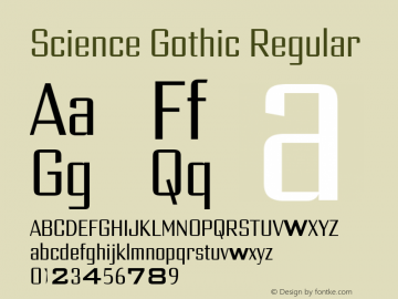 Science Gothic Reg XCnd SmCntr Version 1.007图片样张