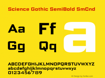 Science Gothic SemiBold SmCnd Version 1.007图片样张