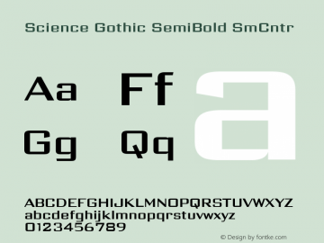 Science Gothic SemiBold SmCntr Version 1.007图片样张