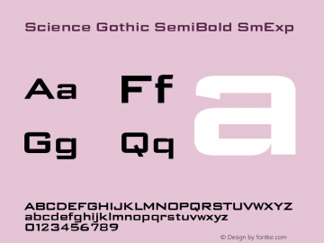 Science Gothic SemiBold SmExp Version 1.007图片样张