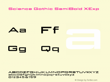 Science Gothic SemiBold XExp Version 1.007图片样张