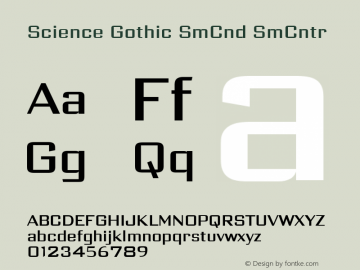 Science Gothic SmCnd SmCntr Version 1.007图片样张