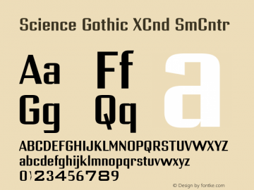 Science Gothic XCnd SmCntr Version 1.007图片样张