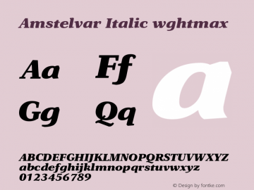 Amstelvar Italic wghtmax Version 0.001图片样张