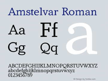 Amstelvar Roman Version 0.001 Font Sample