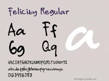 Felicity Version 1.00;October 17, 2019;FontCreator 12.0.0.2545 64-bit图片样张