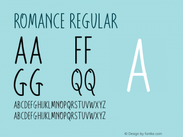 Romance Version 1.00 October 29, 2019, initial release Font Sample