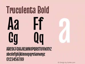 Truculenta Bold Version 1.000图片样张