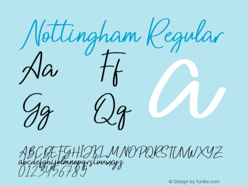 Nottingham Version 1.00;November 2, 2019;FontCreator 11.5.0.2430 32-bit Font Sample